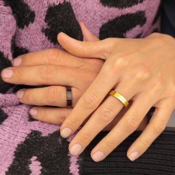 Jt Unisex ατσάλινο δαχτυλίδι βέρα flat (και για ζευγάρια)