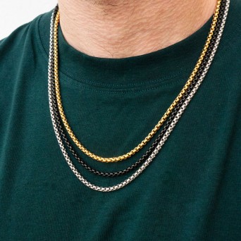 Jt Unisex αλυσίδα λαιμού boxchain ατσάλι πλεκτή 3.5mm
