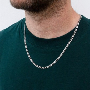 Jt Unisex αλυσίδα λαιμού ατσάλι cuban λεπτή 3.7mm