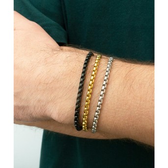 Jt Unisex μοντέρνα ατσάλινη αλυσίδα χεριού boxchain 3.5mm
