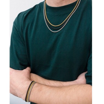 Jt Unisex μοντέρνα ατσάλινη αλυσίδα χεριού boxchain 3.5mm