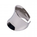 AD Εντυπωσιακό δαχτυλίδι πλατύ με καμπύλη ατσάλινο 