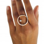 AD Πρωτότυπο ατσαλινο δαχτυλίδι κύκλος με στρας