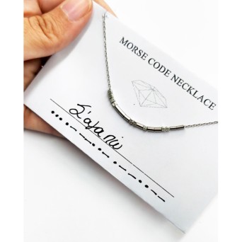 Jt Ατσάλινο Κολιέ Μυστικό Μήνυμα σε Μορς Κώδικα