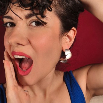 Jt Εντυπωσιακά ατσάλινα σκουλαρίκια στριφτή βεντάλια