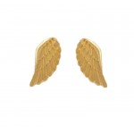 Antria Ασημένια επιχρυσωμένα σκουλαρίκια φτερά αγγέλου
