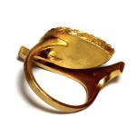 Ano Ασημένιο χρυσό δαχτυλίδι με πέτρα όνυχα