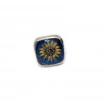 Cosmochaos Ασημένιο δαχτυλίδι λουλούδι-ήλιος με χαλαζία