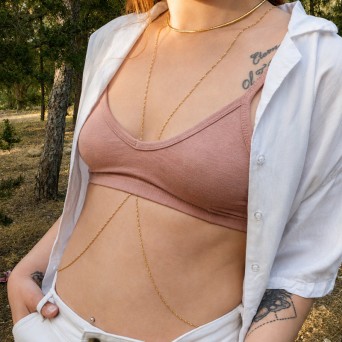 Jt Λαμπρερή ατσάλινη αλυσίδα σώματος bodychain Σιγκαπούρη