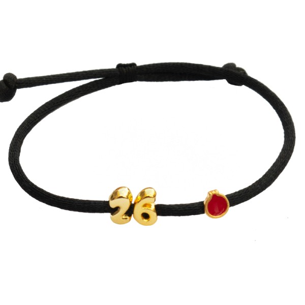 JT Χειροποίητο βραχιόλι γούρι 2026 με ρόδι ZAMAK JT Χειροποίητο βραχιόλι γούρι 2026 με ρόδι ZAMAK