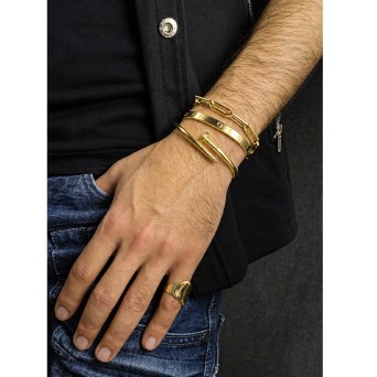 JT Unisex Πρωτότυπο Χοντρό Βραχιόλι Αλυσίδα Συνδετήρας Ατσάλι