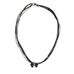 Jt Ασημένιο κολιέ πεταλούδα με λάβα και μαργαριτάρι