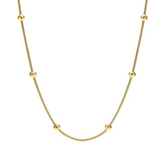 JT Unisex ατσάλινη αλυσίδα λαιμού φίδι με μπίλιες