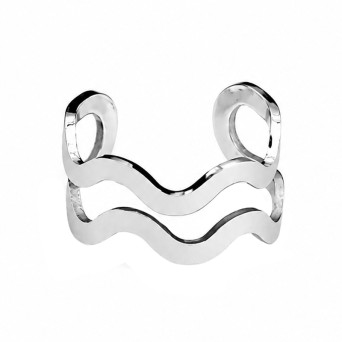 Jt Ατσάλινο Κυματιστό Ear Cuff Σκουλαρίκι