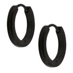 Jt Unisex σκουλαρίκια κρίκοι λεπτοί τετραγωνισμένοι ατσάλι