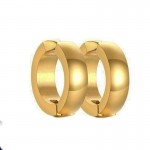 Jt Ατσάλινα unisex σκουλαρίκια κρίκοι μικροί χρυσοί με κλιπ