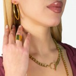 Jt Ασημένια σκουλαρίκια κρίκοι επίχρυσοι μεσαίοι 40mm
