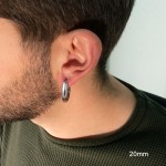 Jt Ατσάλινα σκουλαρίκια κρίκοι φαρδιοί ( χοντροί) 5mm