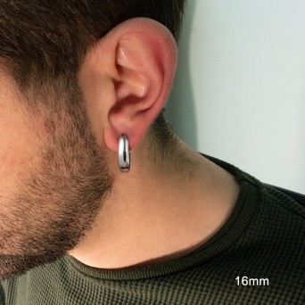 Jt Ατσάλινα σκουλαρίκια κρίκοι φαρδιοί ( χοντροί) 5mm