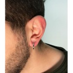 Jt Unisex σκουλαρίκια κρίκοι λεπτοί τετραγωνισμένοι ατσάλι