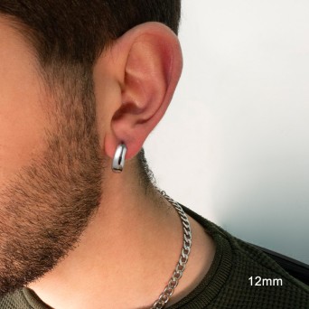 Jt Ατσάλινα σκουλαρίκια κρίκοι φαρδιοί ( χοντροί) 5mm