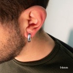 Jt Ατσάλινα σκουλαρίκια κρίκοι φαρδιοί ( χοντροί) 5mm