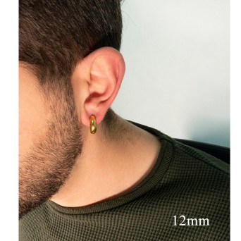 Jt Ατσάλινα σκουλαρίκια κρίκοι φαρδιοί ( χοντροί) 5mm