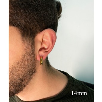 Jt Ατσάλινα σκουλαρίκια κρίκοι φαρδιοί ( χοντροί) 5mm