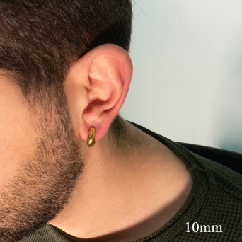 Jt Ατσάλινα σκουλαρίκια κρίκοι φαρδιοί ( χοντροί) 5mm