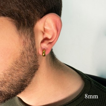 Jt Ατσάλινα σκουλαρίκια κρίκοι φαρδιοί ( χοντροί) 5mm