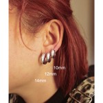 Jt Ατσάλινα σκουλαρίκια κρίκοι φαρδιοί ( χοντροί) 5mm