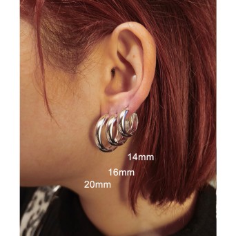 Jt Ατσάλινα σκουλαρίκια κρίκοι φαρδιοί ( χοντροί) 5mm