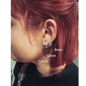 Jt Ατσάλινα σκουλαρίκια κρίκοι φαρδιοί ( χοντροί) 5mm