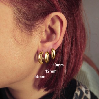 Jt Ατσάλινα σκουλαρίκια κρίκοι φαρδιοί ( χοντροί) 5mm