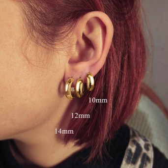 Jt Ατσάλινα σκουλαρίκια κρίκοι φαρδιοί ( χοντροί) 5mm