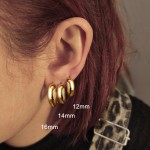 Jt Ατσάλινα σκουλαρίκια κρίκοι φαρδιοί ( χοντροί) 5mm