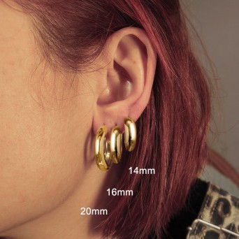 Jt Ατσάλινα σκουλαρίκια κρίκοι φαρδιοί ( χοντροί) 5mm