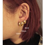 Jt Ατσάλινα σκουλαρίκια κρίκοι φαρδιοί ( χοντροί) 5mm