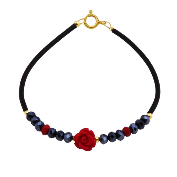 Jt Ασημένιο χρυσό βραχιόλι τριαντάφυλλο με πέτρες Jt Ασημένιο χρυσό βραχιόλι τριαντάφυλλο με πέτρες