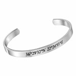 JT Unisex ατσάλινο ανοιχτό βραχιόλι χειροπέδα με χάραξη