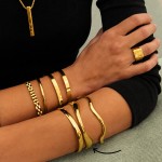 Jt Πρωτότυπο βραχιόλι χειροπέδα cuff ατσάλινο κυματιστό Jt Πρωτότυπο βραχιόλι χειροπέδα cuff ατσάλινο κυματιστό