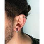 Jt Unisex ατσάλινα σκουλαρίκια κρίκοι κλιπ με καρφιά