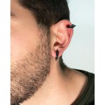 Jt Unisex ατσάλινα σκουλαρίκια κρίκοι κλιπ με καρφιά