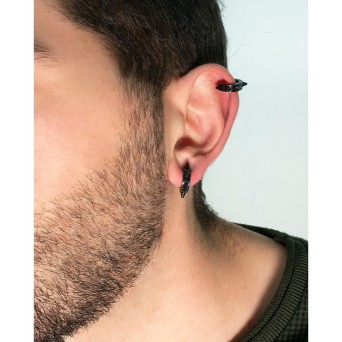 Jt Unisex ατσάλινα σκουλαρίκια κρίκοι κλιπ με καρφιά