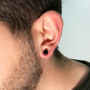 Jt Unisex ατσάλινα σκουλαρίκια μαγνητικά με συνθετικό ζιργκόν