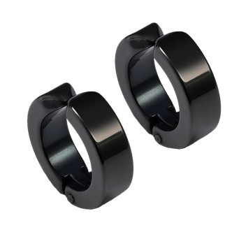 Jt Unisex ατσάλινα σκουλαρίκια κρίκοι με κλιπ / cuff