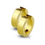 Jt Unisex ατσάλινα σκουλαρίκια κρίκοι με κλιπ / cuff