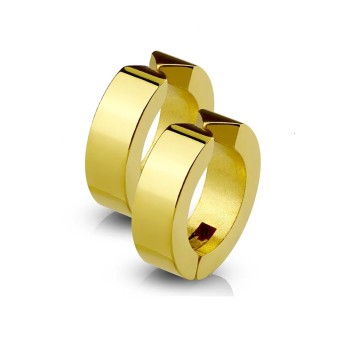 Jt Unisex ατσάλινα σκουλαρίκια κρίκοι με κλιπ / cuff