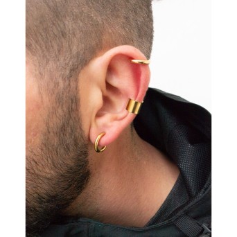 Jt Unisex μονό ατσάλινο σκουλαρίκι ear cuff σωλήνας