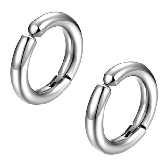 Jt Unisex σκουλαρίκια κρίκοι με κλιπ ατσάλι